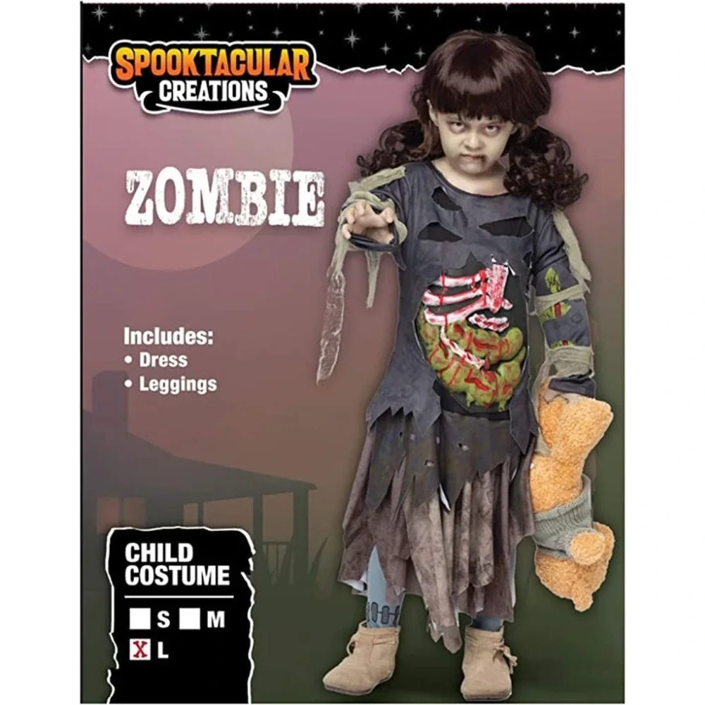 Spooktacular Creations Scary Halloween Zombie Girl, Medium